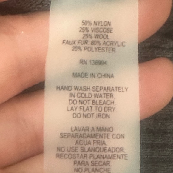 New! Lush Gray Faux Fur Ribbed Cardigan Sweater S - Picture 6 of 7